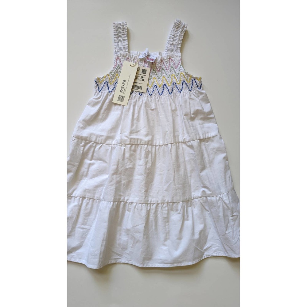 NWT Zara White Smocked Dress